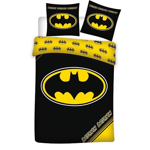 Batman sengetøj - Gul med Logo - Reversible
